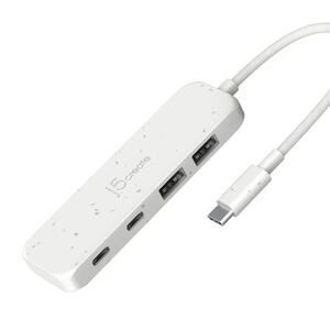 j5create -  Eco-Friendly USB-C to 4-Port USB-C and US White